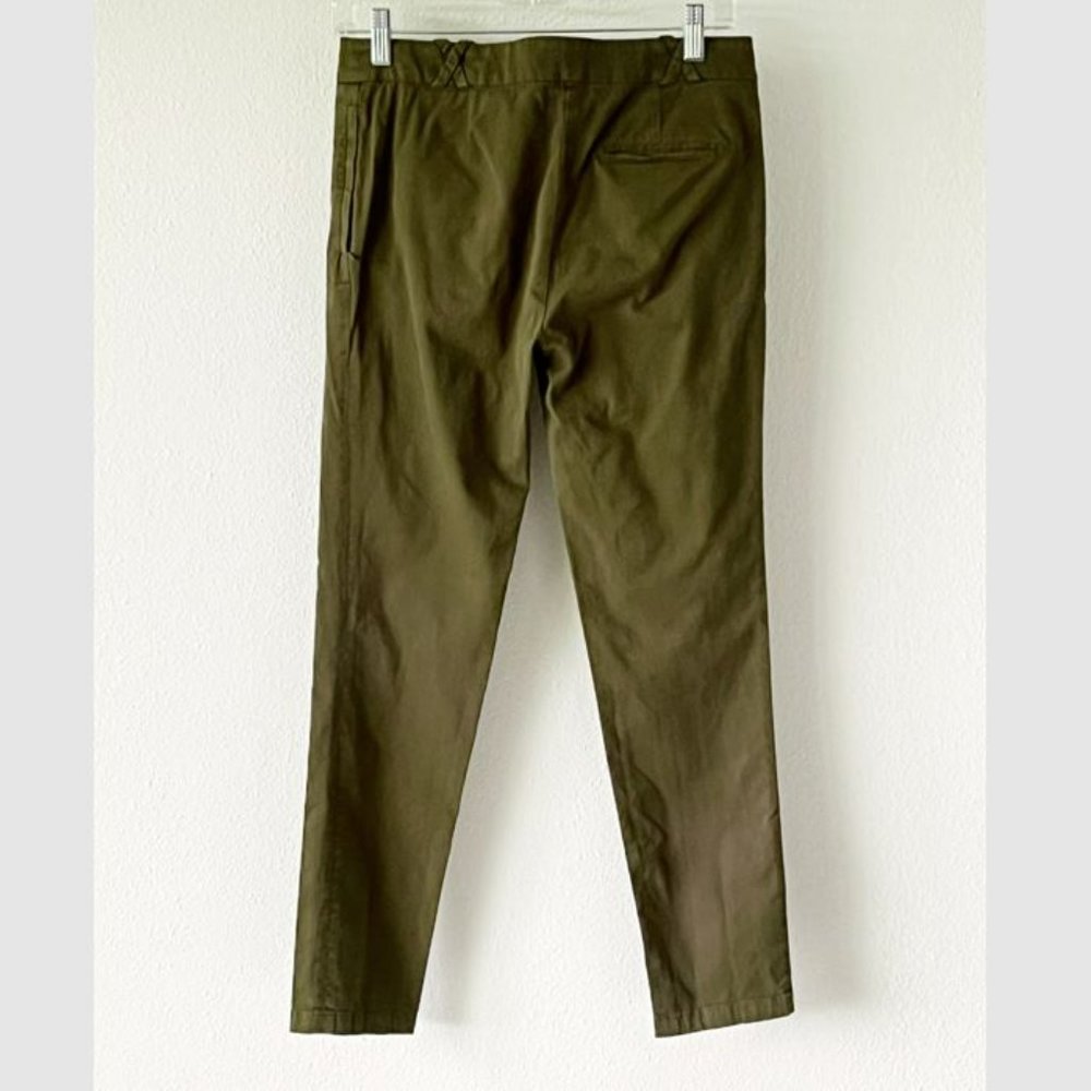 LACOSTE olive green slim leg trouser pants size 2 - Picture 2 of 9